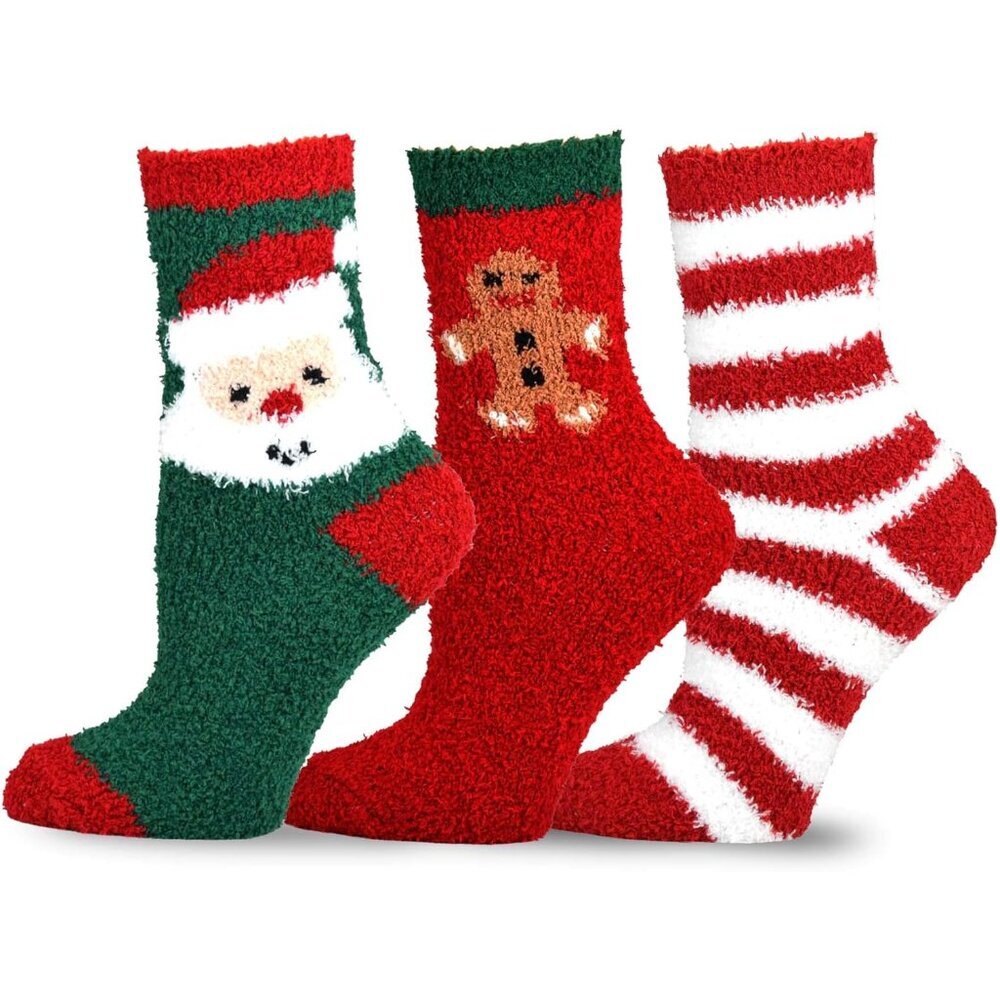 Cozy Warm Fuzzy Cute Animals Holiday Christmas Santa Reindeer Multipair Adults